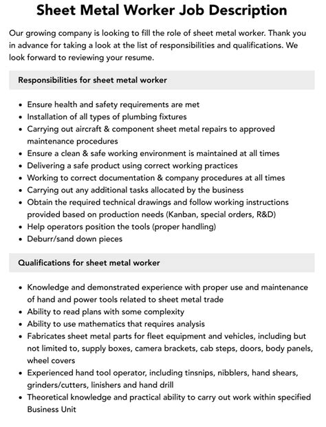 oregon sheet metal worker journeyman|sheet metal journeyman job description.